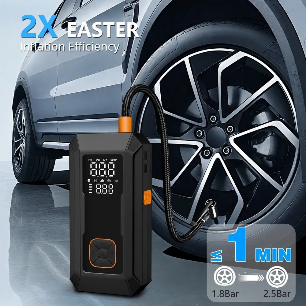 Car Jump Starter with Air Pump Peak 4000A Auto Battery Booster &150PSI Tire Inflator Jump Starter with Air Compressor