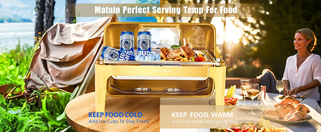 ROOMARK 9QT Chafing Dish Buffet Set , High Grade Stainless Steel Catering Warmer Complete set with Thick Frame for Party Wedding