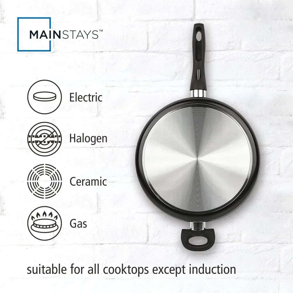 Non-Stick Jumbo Cooker with Glass Lid Cool Touch Handle Dishwasher Safe Cooking Pan Everyday Use Easy Clean Cooking Essential
