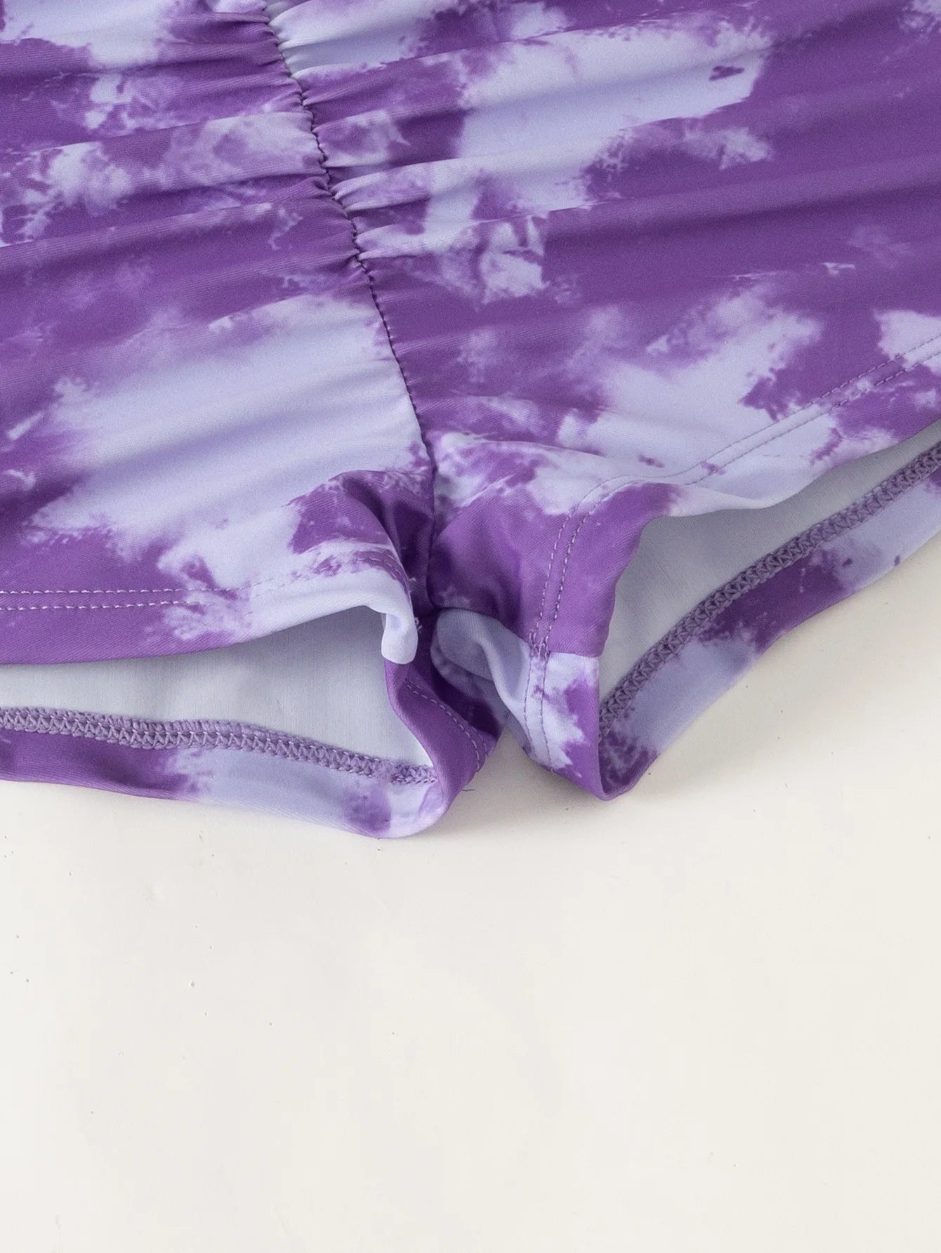 Bikini three piece printed belly covering long sleeved cover shirt tie dye swimsuit women's hot spring belly covering