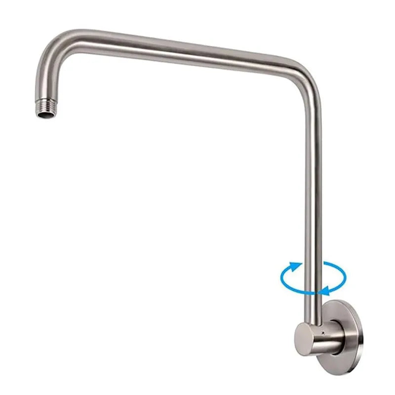 360-Degree Rotation Shower Arm Rain Shower Head Extension Arm with Flange Adjustable Extension for Bathroom Standard