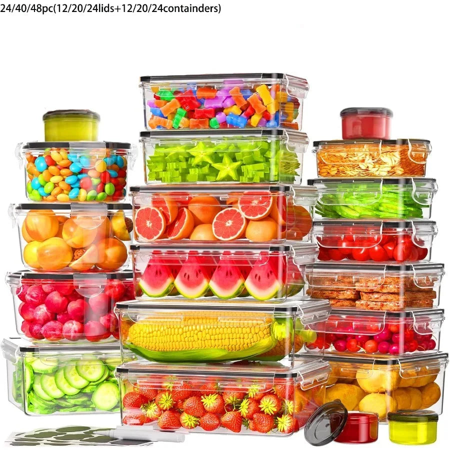 24/40/48pc food storage containers, outdoor picnic and lunch boxes, microwave ovens, ovens