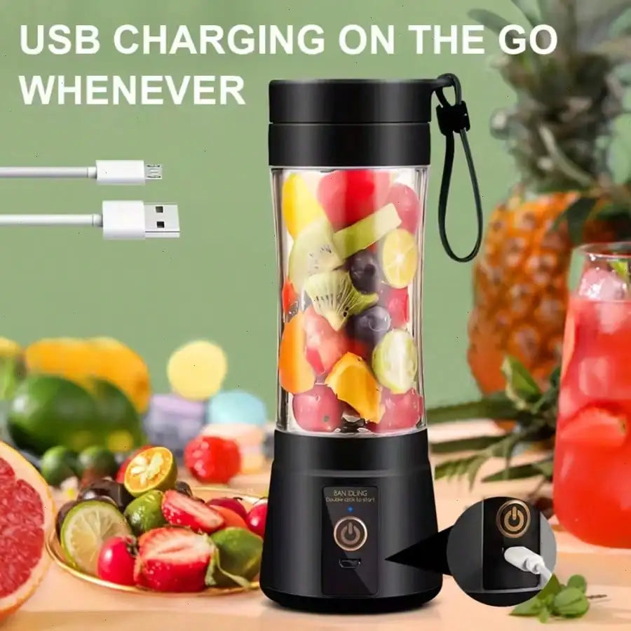 2 colors gorgeous Portable USB charging mini blender and juicer - 3 modes, digital display, 12 blades, 15 OZ, easy to clean, sui