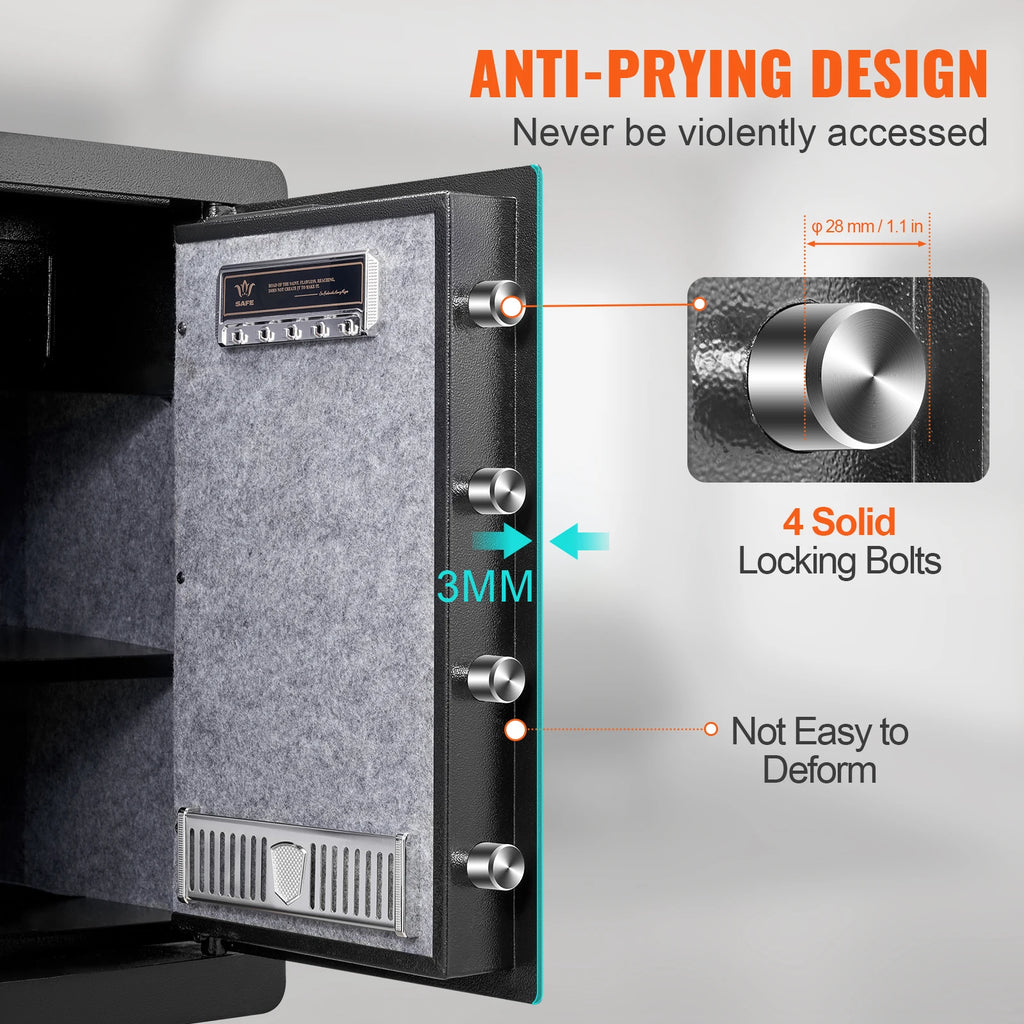 SucceBuy Electric Safe 2.2/1.8 Cubic Feet Fingerprint&Digital Security Cabinet Safe W/ Fire-proof Bag for Cash Jewelry Documents