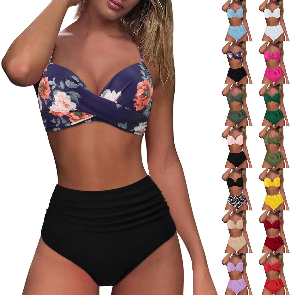 Brazilian Bikini Set For Women 2024 New Green Crop Top Tankinis Set Summer Swimwear Brazilian Bikini Swimming Suit Traje De BañO