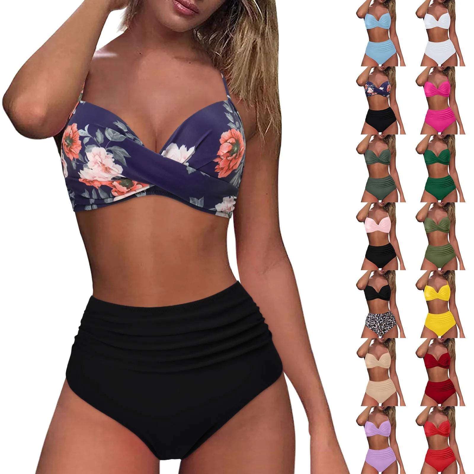 Brazilian Bikini Set For Women 2024 New Green Crop Top Tankinis Set Summer Swimwear Brazilian Bikini Swimming Suit Traje De BañO