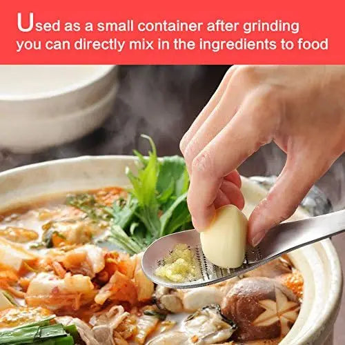 Easy Clean Stainless Steel Grater Spoon, Kitchen Magic Tool, for Mincing Garlic Ginger, No More Mess