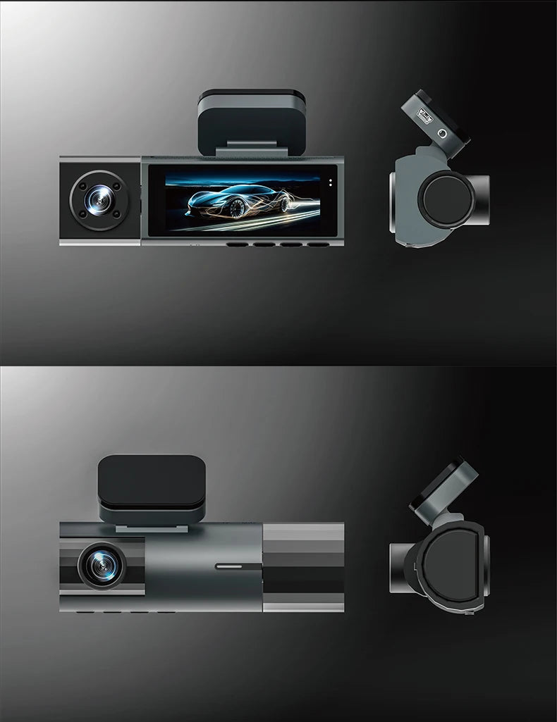 WiFi Car Dvr HD 1080P 3way Dash Cam Front Inside Rear Wide Angle Night Vision G-sensor Loop Recording Camera Vehicle Accessories