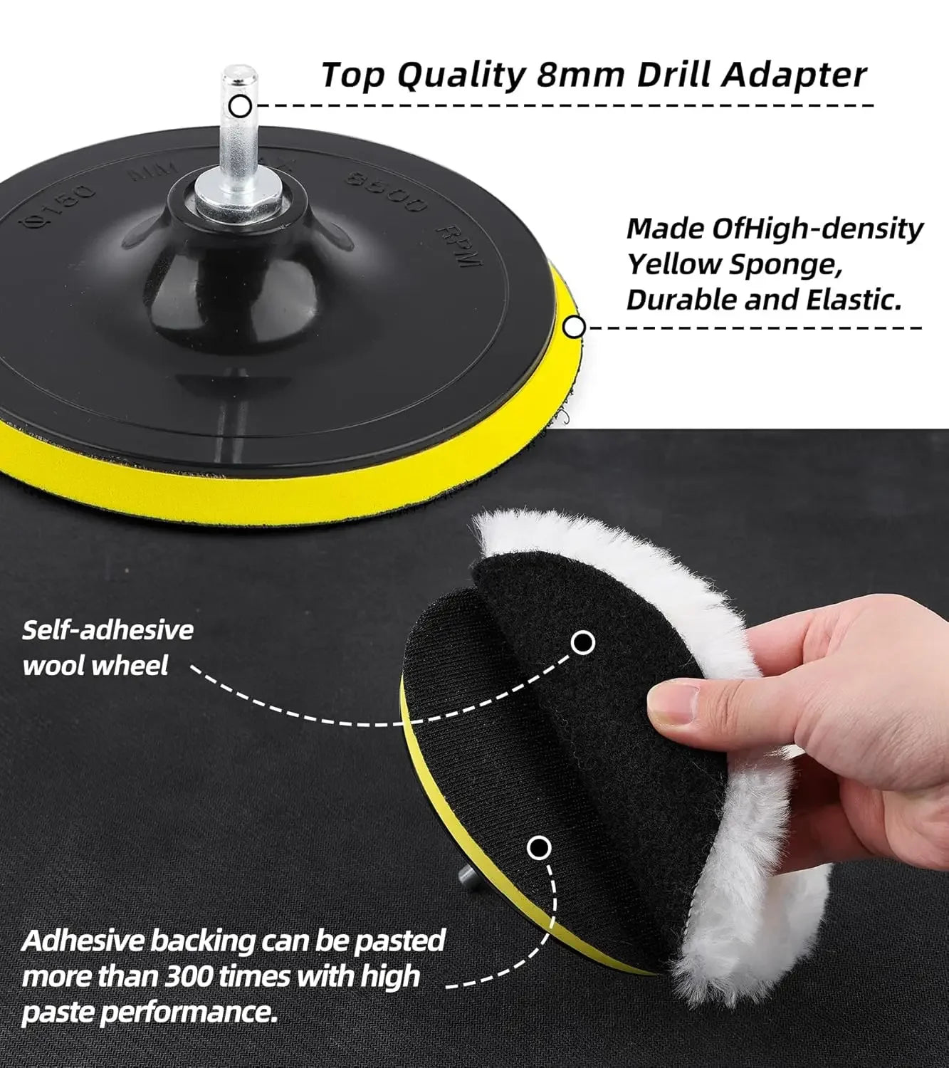 3/4/5/6/7 Inch Polishing Kit Polishing Pad Car Waxing Sponge Disk Wool Wheel Auto Paint Care Polisher Pads for Car Polisher