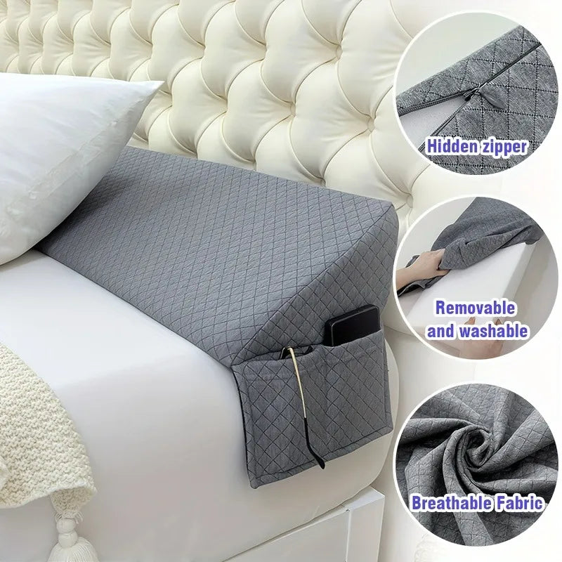 Bed Wedge Pillow - Adjustable 0-7" Gap Filler for Headboard & Mattress/Wall, Backrest, Bed Pillows for Snoring, Spinal Alignment