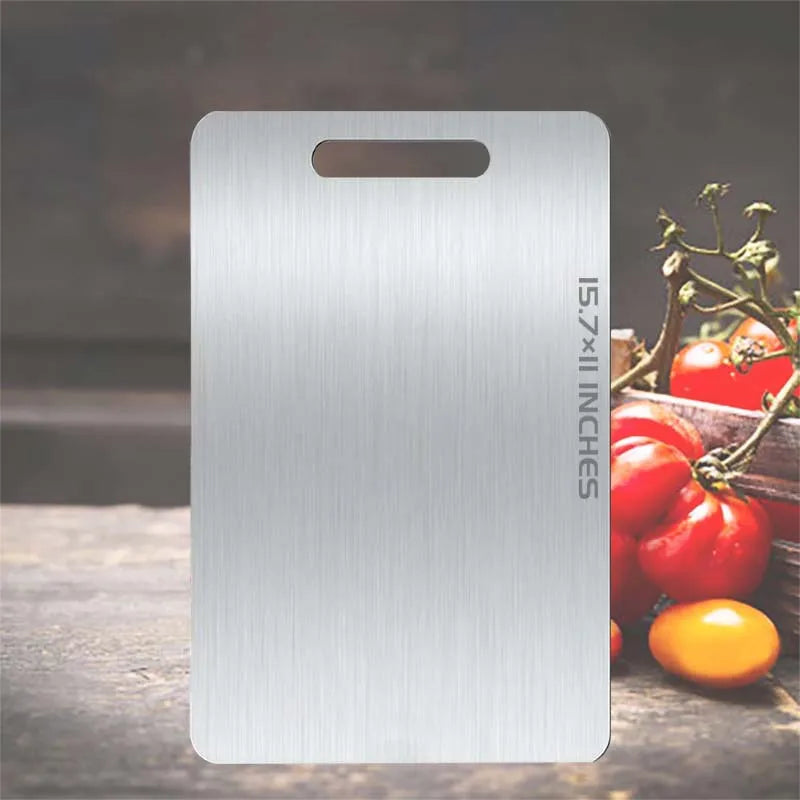 1-5PCS Stainless Steel Chopping Dual-Sided Titanium Cutting Board Portable Metal Kitchen Tool for Meat Fruit Vegetable