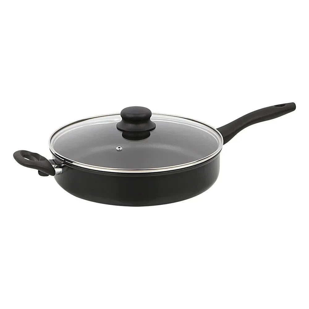 Non-Stick Jumbo Cooker with Glass Lid Cool Touch Handle Dishwasher Safe Cooking Pan Everyday Use Easy Clean Cooking Essential