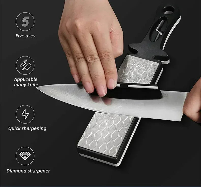 5 in1 Knife Sharpener Diamond Bars 400/1000 Multi-Tool Kitchen Knives Tungsten Steel Ceramic Grinding Double-Sided Whetstone 숫돌