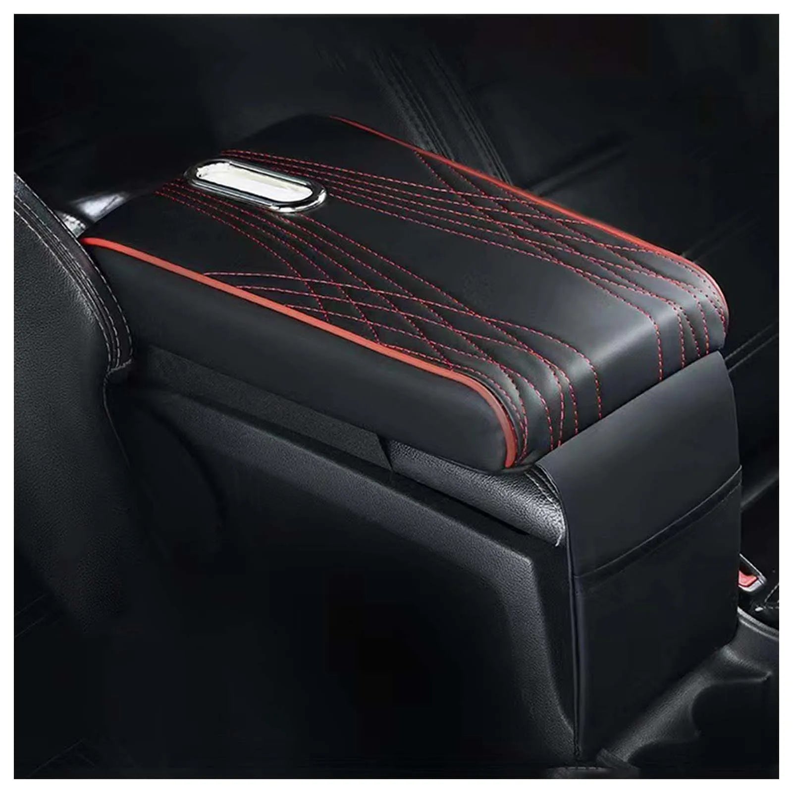 Armrest Cushion Car Seat Cover Universal Arm Rest Cushion with Pocket and Tissue Box Suitable for Truck SUV Van