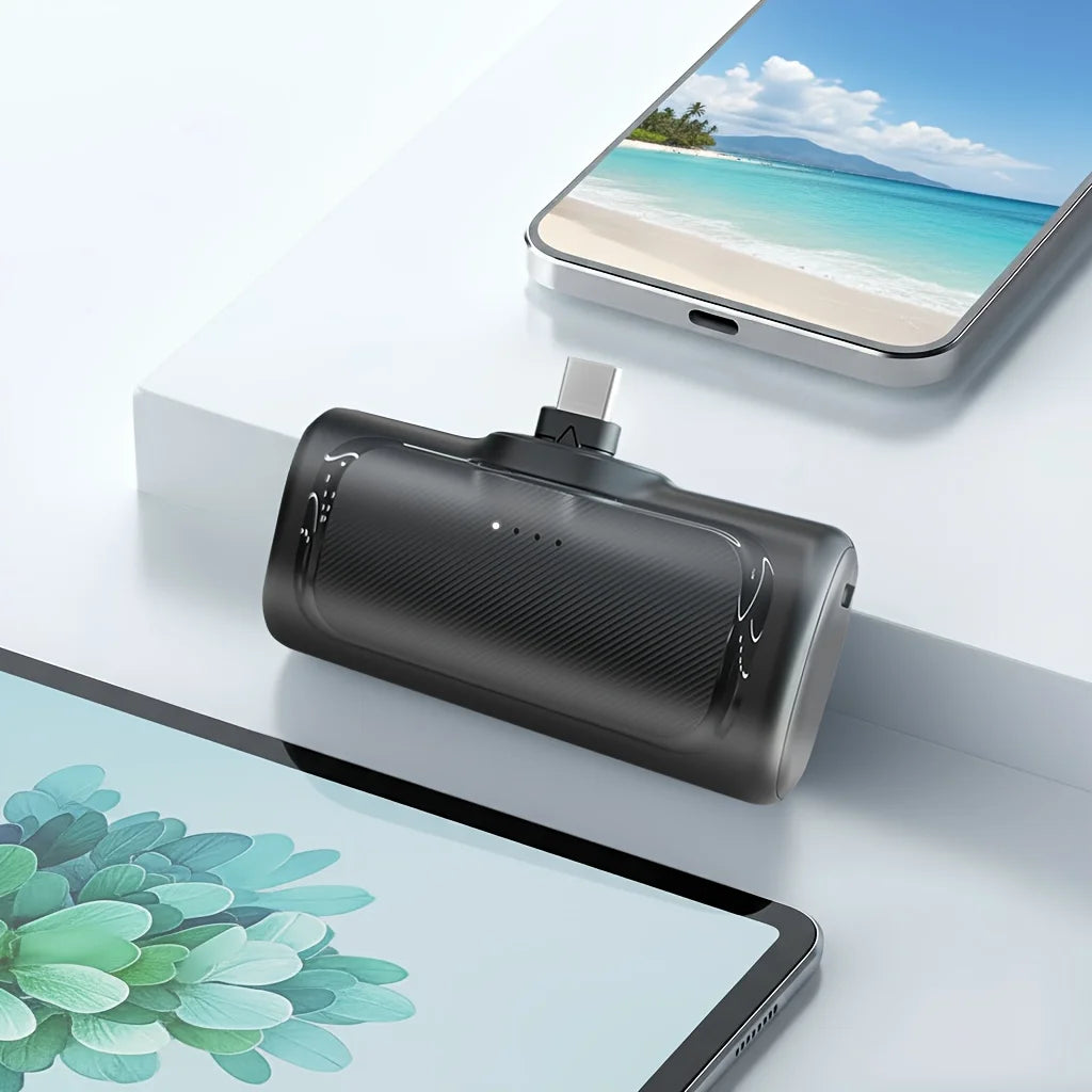22.5W Fast Charging, 5000mAh Compact Portable Power Bank, USB-C Power Bank, Fully Compatible, USB Type-C, Dual-Mode Charging