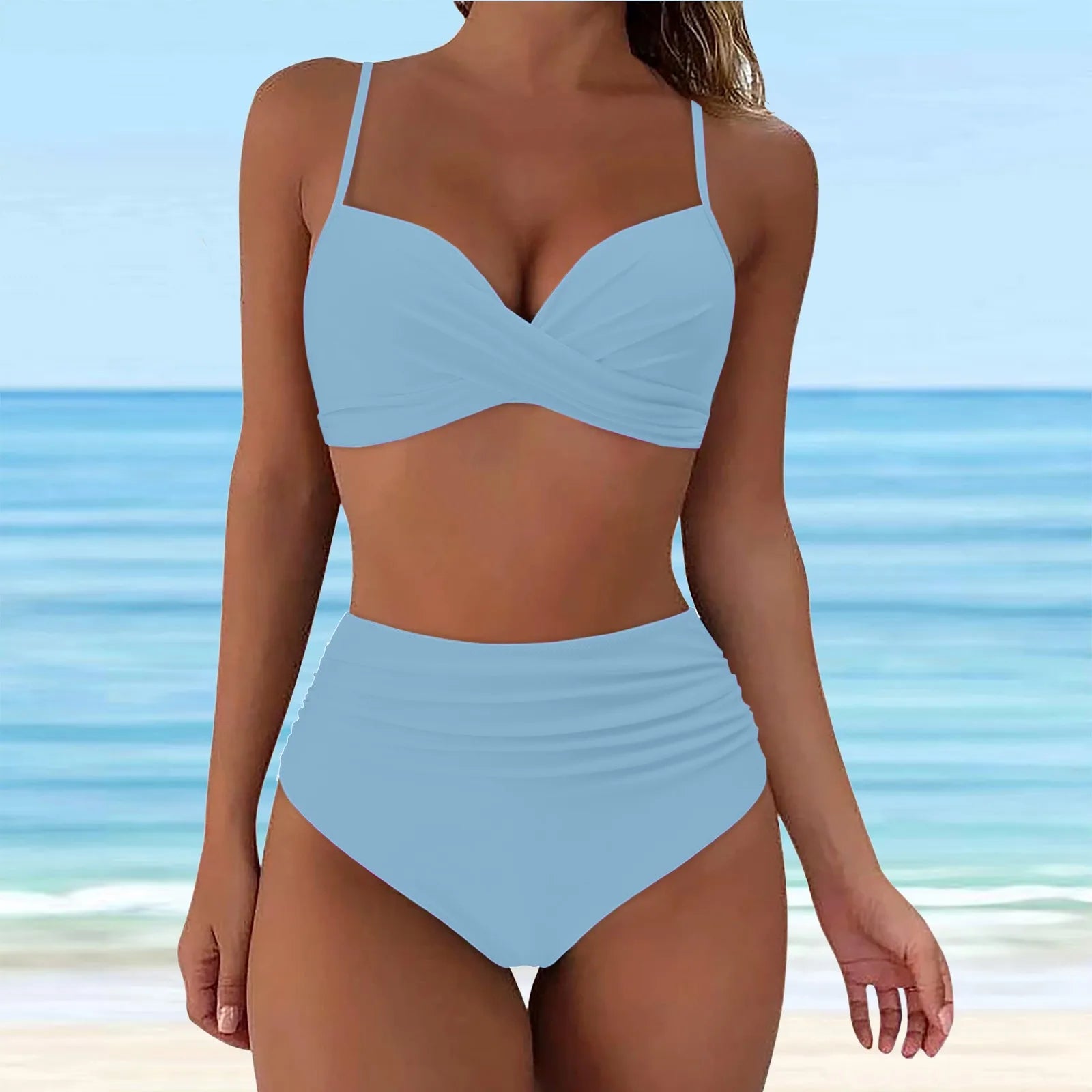 Brazilian Bikini Set For Women 2024 New Green Crop Top Tankinis Set Summer Swimwear Brazilian Bikini Swimming Suit Traje De BañO