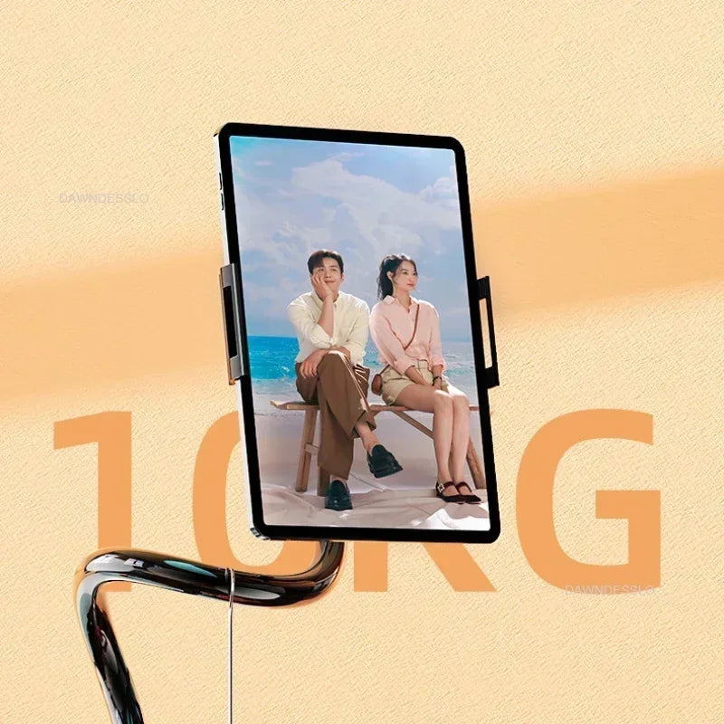 128cm Lazy Phone Holder, 360° Flexible Long Arm Bed Headrest Mount, Clamp Stand for 3.5-6.7" iPhone & Samsung Devices