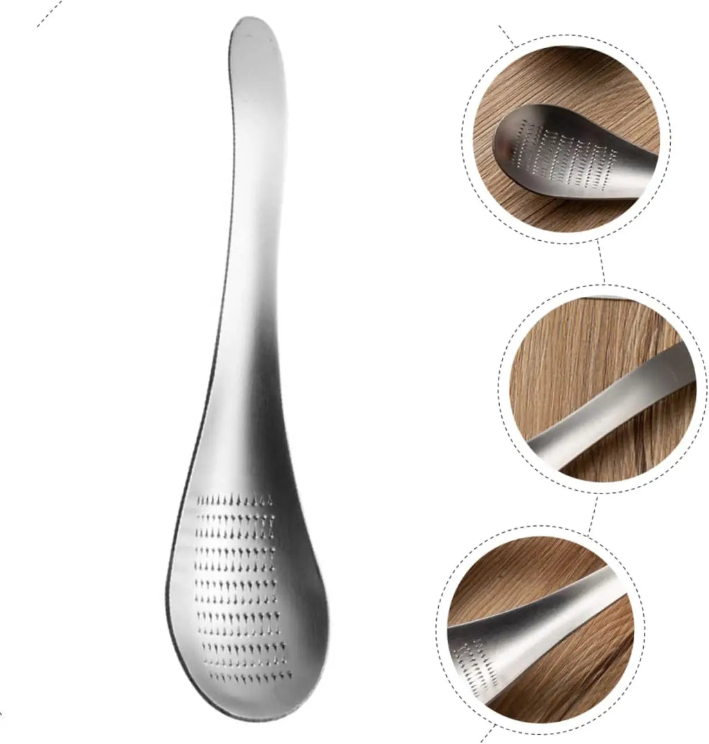 Easy Clean Stainless Steel Grater Spoon, Kitchen Magic Tool, for Mincing Garlic Ginger, No More Mess