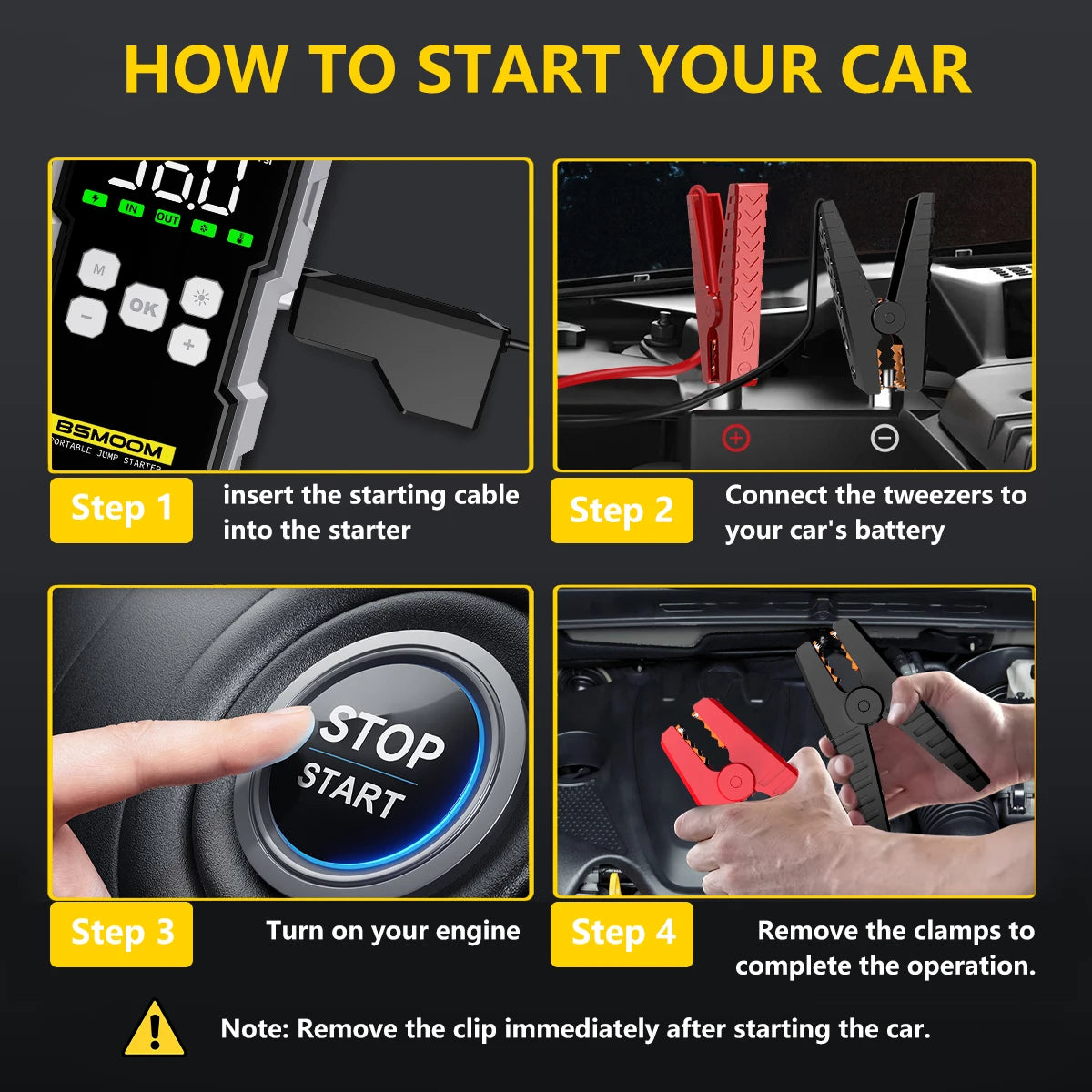 7000A Car Jump Starter with Air Compressor Battery Booster 12V Power Bank with LED Flashlight, Smart Cable with Voltage Display