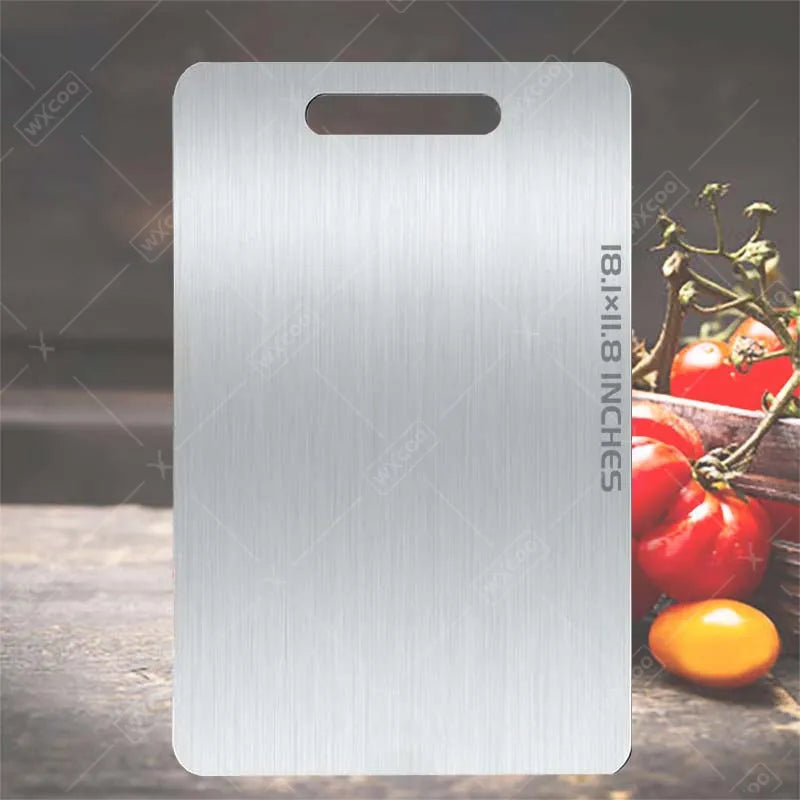 1-5PCS Stainless Steel Chopping Dual-Sided Titanium Cutting Board Portable Metal Kitchen Tool for Meat Fruit Vegetable