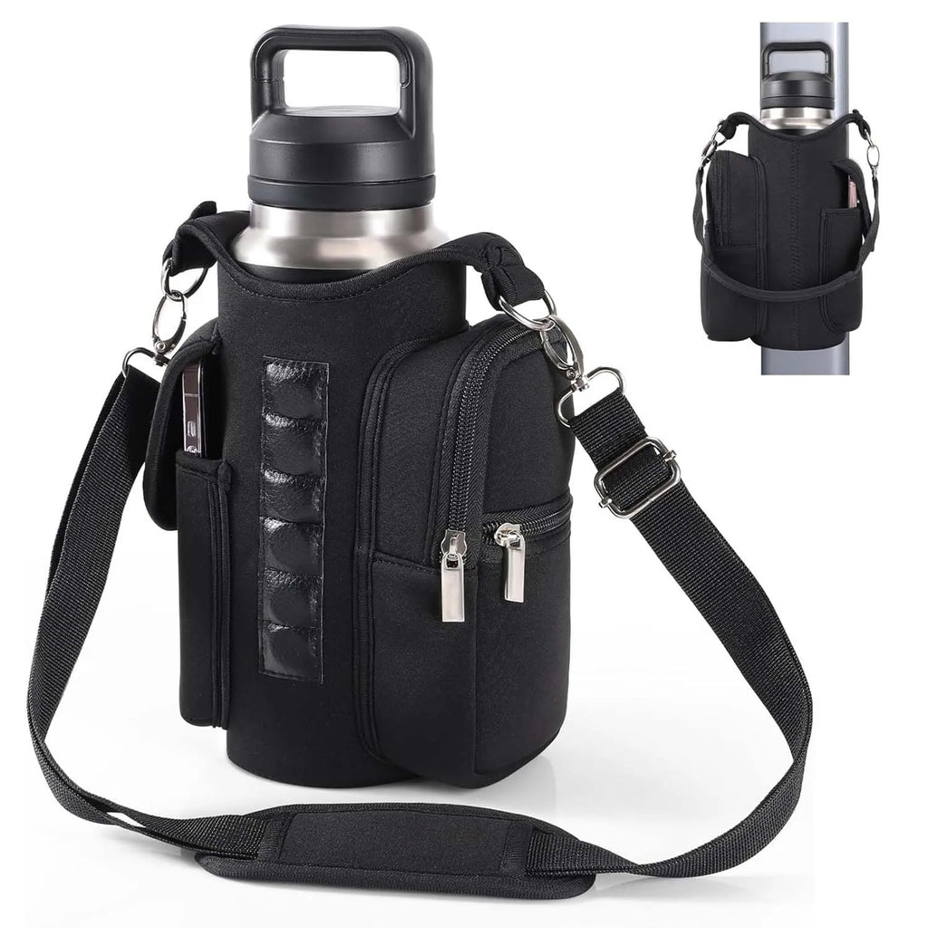 Neoprene Multifunctional Magnetic Water Bottle Holder - Adjustable Strap & Phone Pocket, Magnetic Gym Bag, Ideal for Men & Women