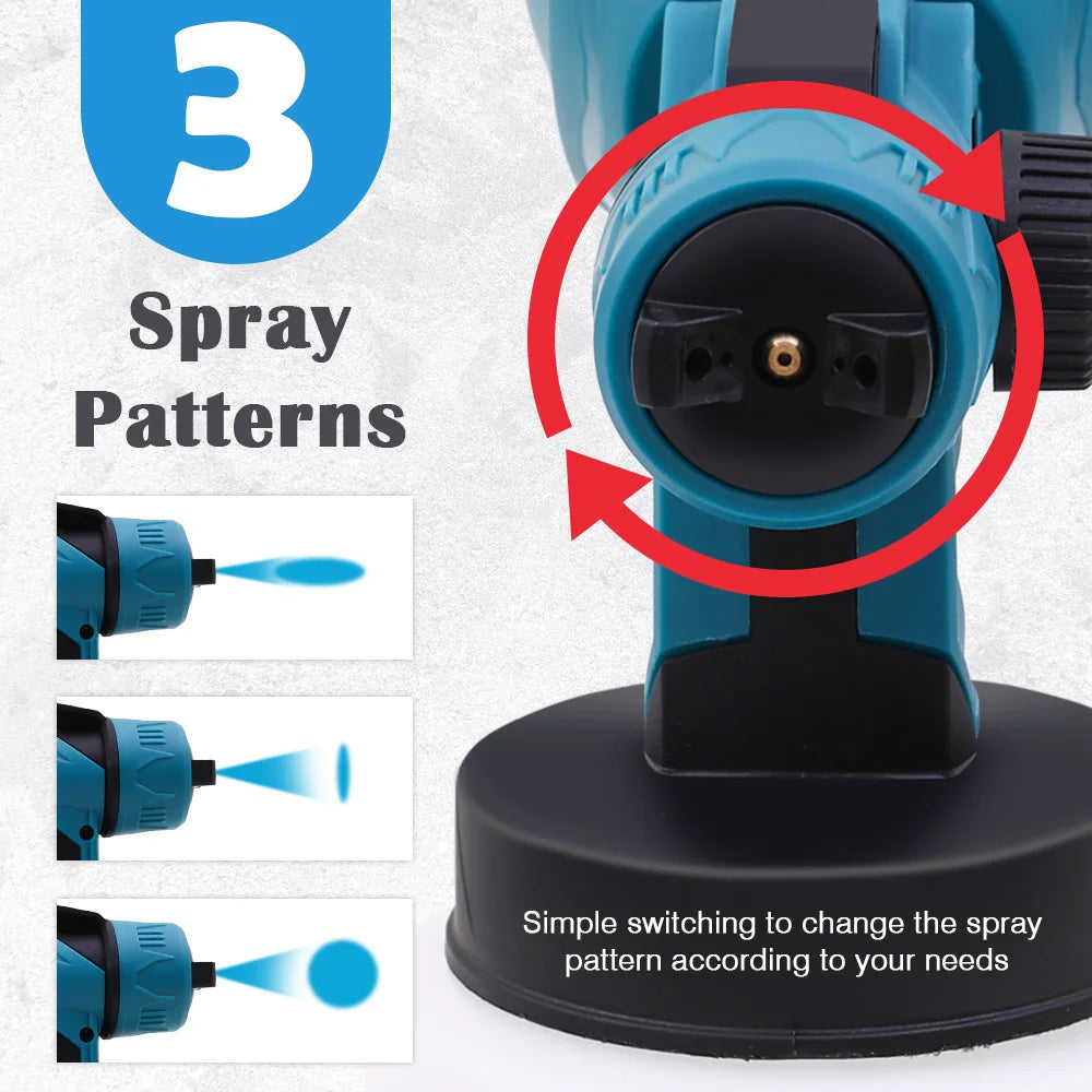HVLP Paint Sprayer Cordless Electric 21V Airless 600W 800ML With 2x2000mAh Battery for Doors Fences Furniture Wall Cabinet Garde