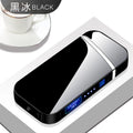 New Electric Windproof Metal Lighter Double Arc Flameles Plasma Rechargeable USB Lighter LED Power Display Touch Sensor Lighters