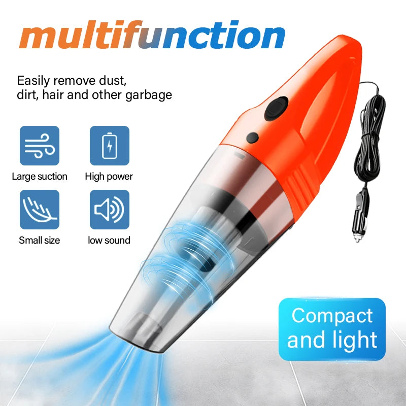 The car portable vacuum cleaner can absorb all kinds of garbage such as dust and food residues in the gaps in the car