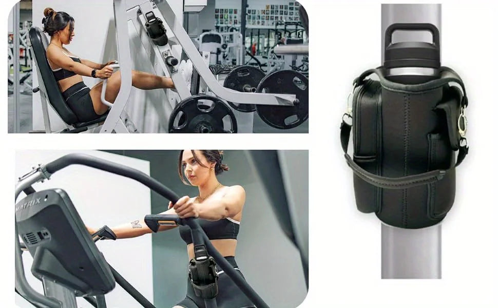 Neoprene Multifunctional Magnetic Water Bottle Holder - Adjustable Strap & Phone Pocket, Magnetic Gym Bag, Ideal for Men & Women