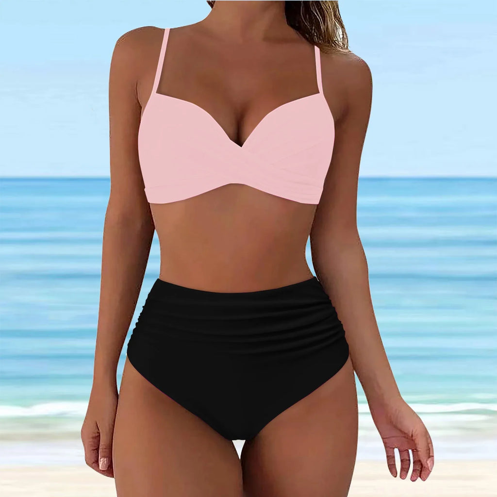 Brazilian Bikini Set For Women 2024 New Green Crop Top Tankinis Set Summer Swimwear Brazilian Bikini Swimming Suit Traje De BañO