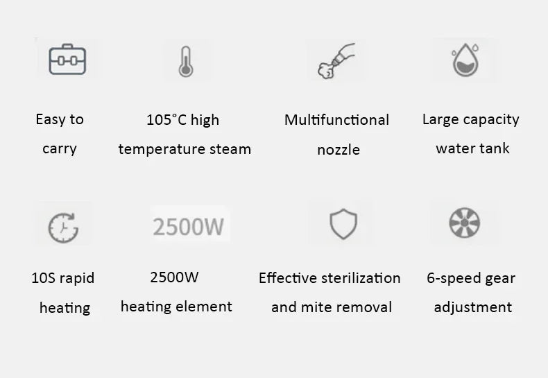 2500W Steam Cleaner High Temperature Pressure Washer Steam Cleaning Machine For Home Air Conditioning Kitchen Hood Car 1200ml