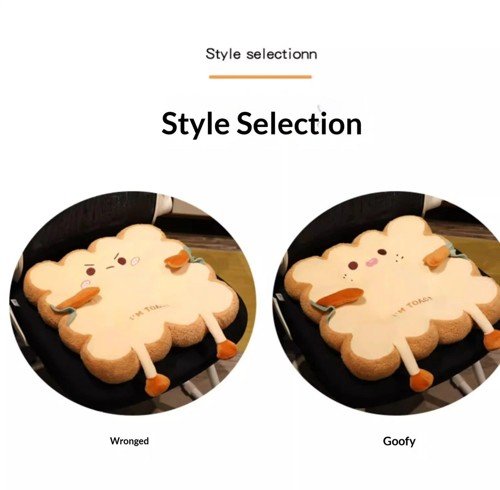 Toast Shaped Seat Cushion Memory Foam Office Chair Pad Orthopedic Comfort Floor Pillow for Home Classroom Tatami Window Seat