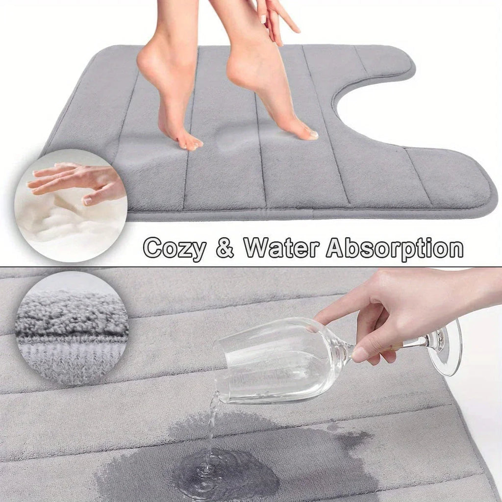 U-shaped toilet mat bathroom mat bathroom carpet bathroom carpet memory foam bath mat anti-skid super absorbent