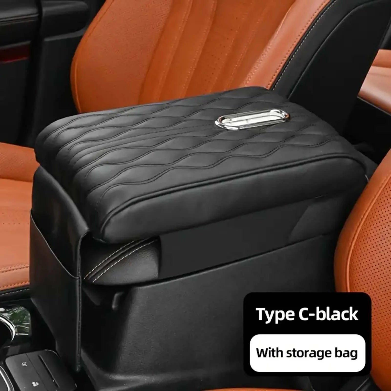 Armrest Cushion Car Seat Cover Universal Arm Rest Cushion with Pocket and Tissue Box Suitable for Truck SUV Van
