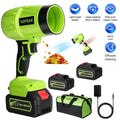 Electric Cordless Portable Turbo Blower Brushed Storm Machine Household Dust Snow Cleaning Power Tool with 10-cell,2-battery