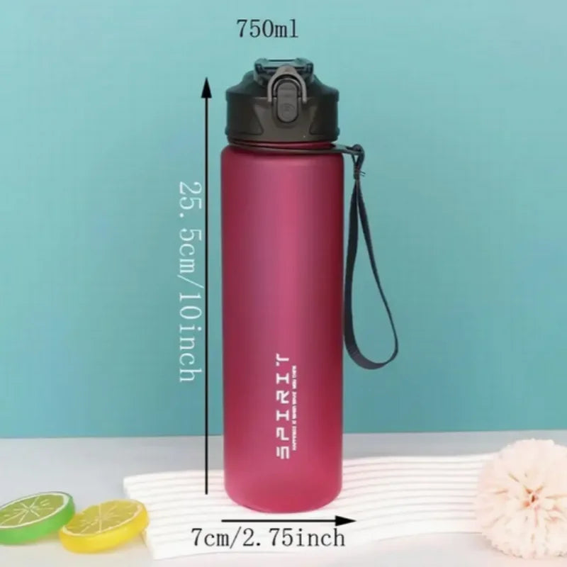 750ML Leak-Proof BPA-Free PC Sports Water Bottle with Straw & Handle, Insulated Design, Perfect for Fitness, Camping