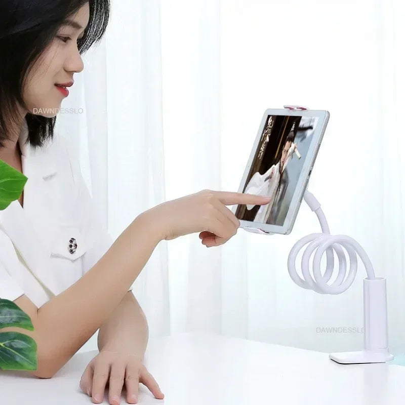 128cm Lazy Phone Holder, 360° Flexible Long Arm Bed Headrest Mount, Clamp Stand for 3.5-6.7" iPhone & Samsung Devices