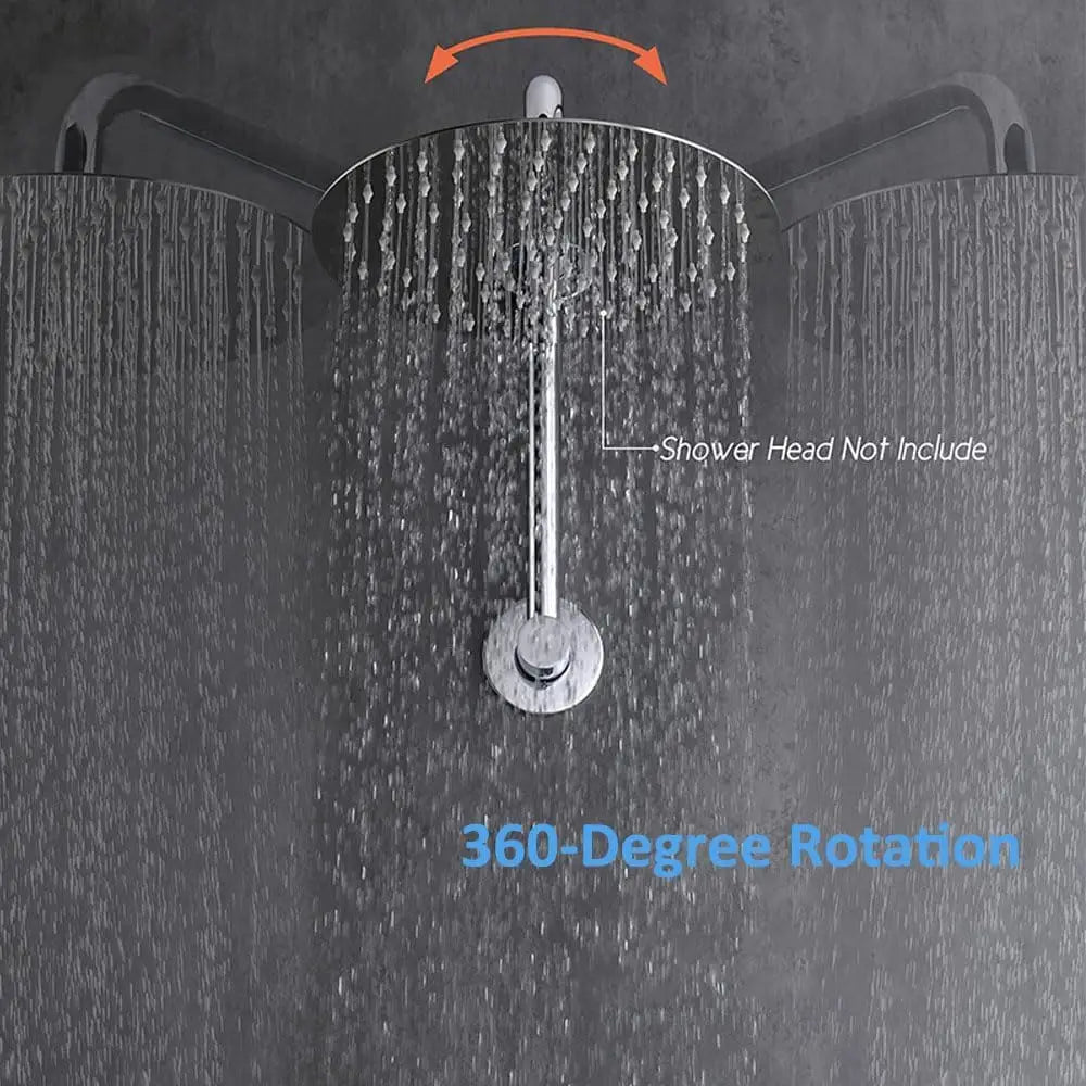 360-Degree Rotation Shower Arm Rain Shower Head Extension Arm with Flange Adjustable Extension for Bathroom Standard
