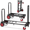 Compact Folding Adjustable Equipment Dolly - Heavy Duty 8-in-1 Convertible Cart Hand Truck/Dolly/Platform Cart with R-Trac Whee