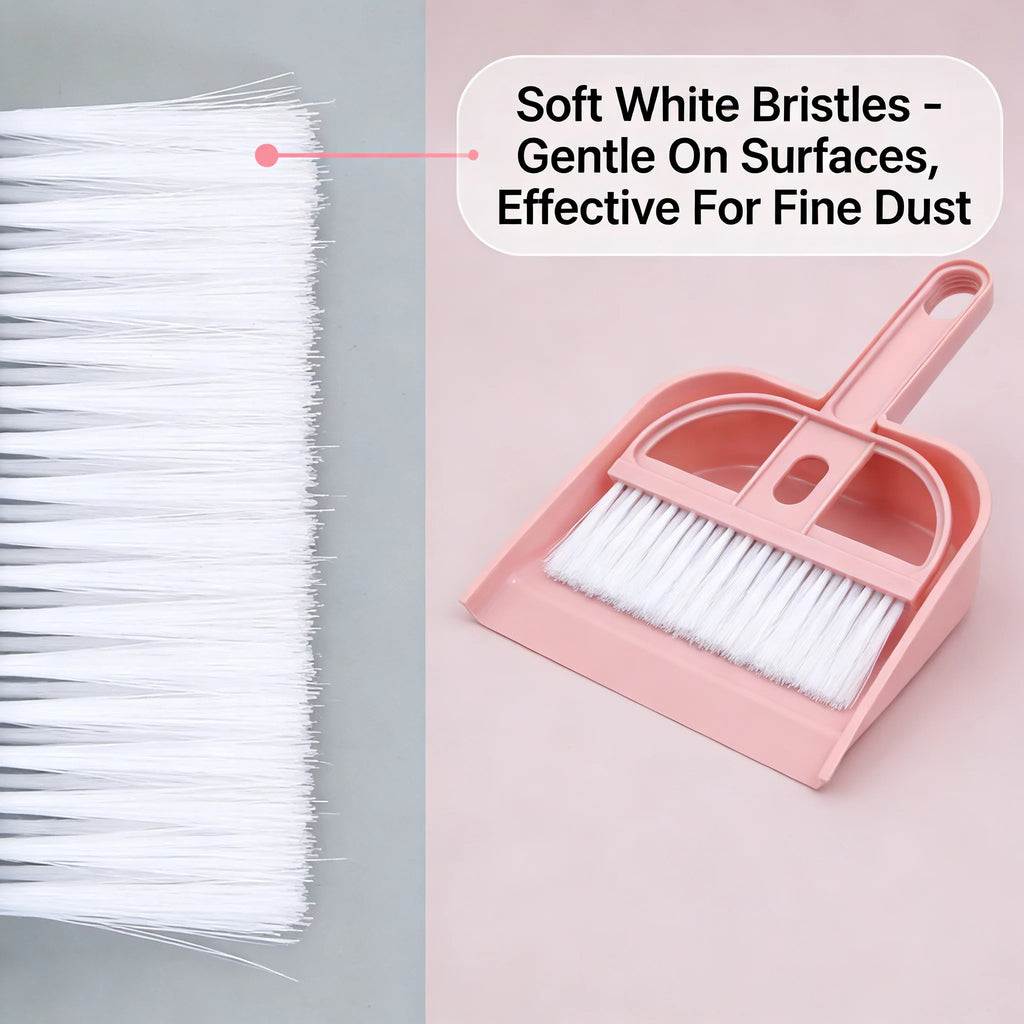 Mini Desk Broom And Dustpan Set Small Handheld Brush Dustpan For Desktop Keyboard Tabletop Cleaning