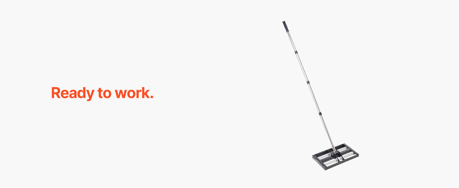 VEVOR Lawn Leveling Rake with Roller Stainless Steel Lawn Leveler with Adjustable Handle Effort Saving Lawn Level Tool for Yard
